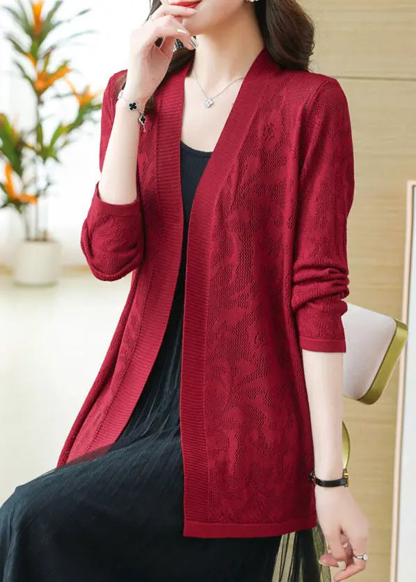 Mulberry Hollow Out Cozy Knit Cardigans Summer Ada Fashion