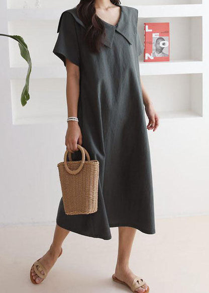 Natural Apricot Peter Pan Collar Patchwork Cotton Dress Summer LY1331 - fabuloryshop