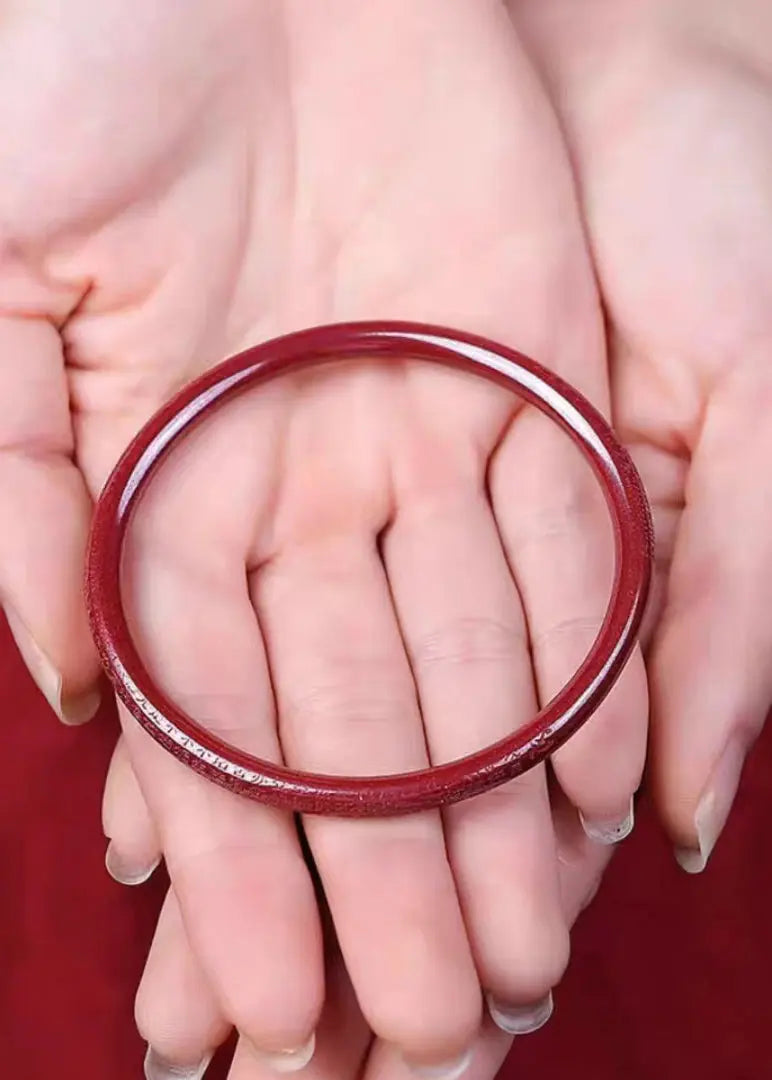 Natural Cinnabar Heart Sutra Bracelet Ada Fashion