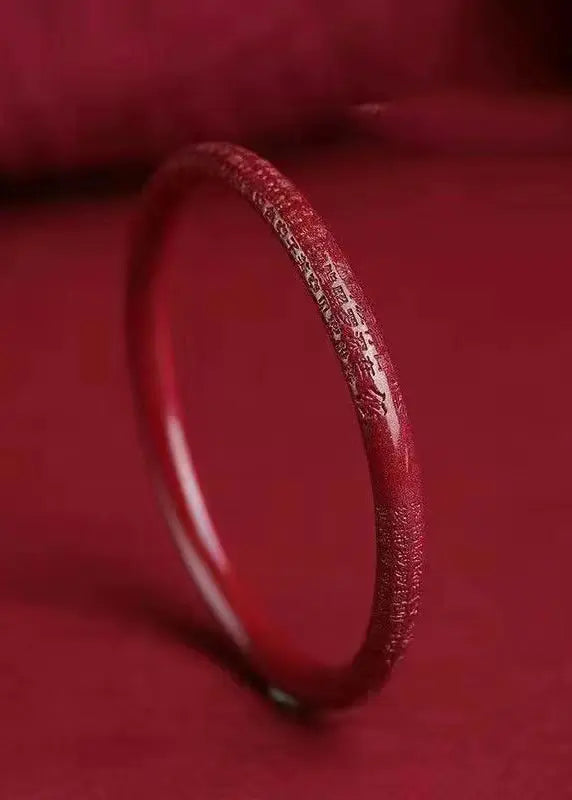 Natural Cinnabar Heart Sutra Bracelet Ada Fashion