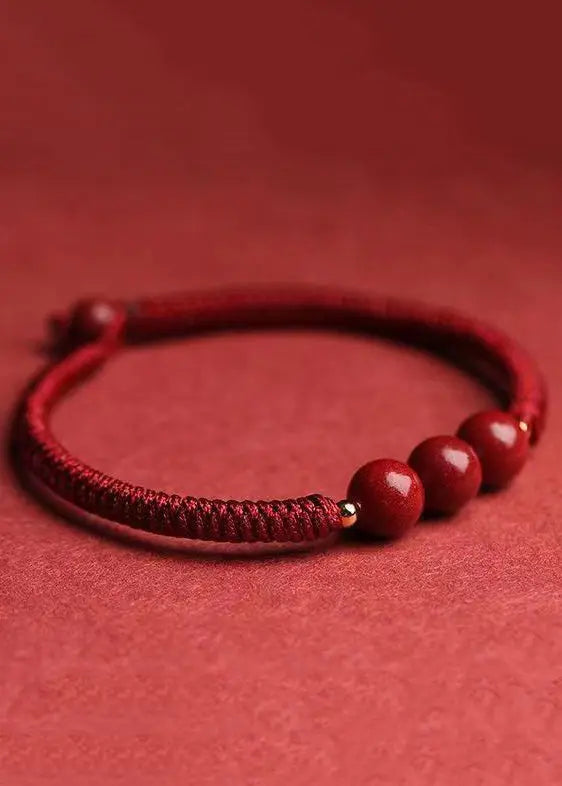 Natural Cinnabar Lucky Woven Bracelet Ada Fashion