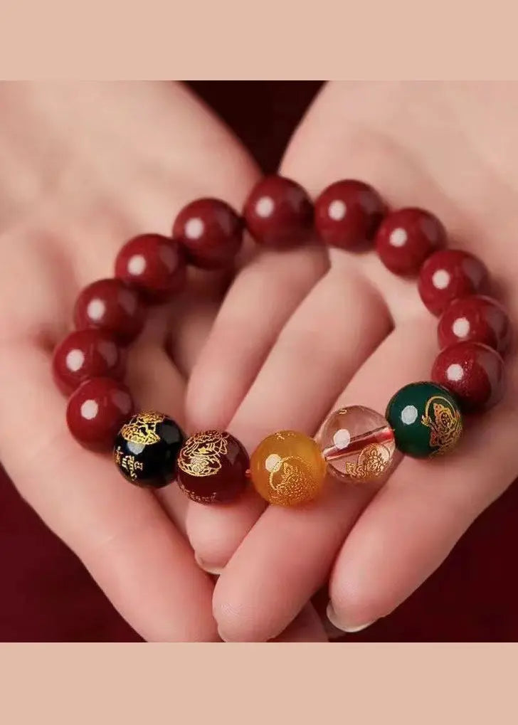 Natural Cinnabar Wealth Attracting Bracelet Ada Fashion