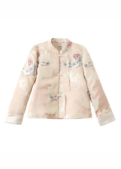 Novelty Apricot Print Button Coat Fall Ada Fashion