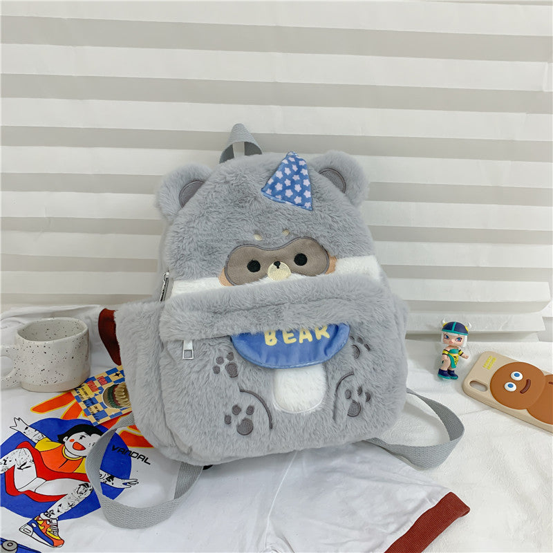Cute Brown Bear Plush Backpack LY4173 - fabuloryshop