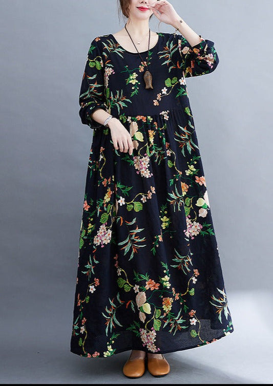 Plus Size Casual Floral Print Summer Dress LY3975 - fabuloryshop