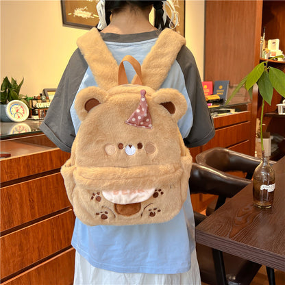 Cute Brown Bear Plush Backpack LY4173 - fabuloryshop