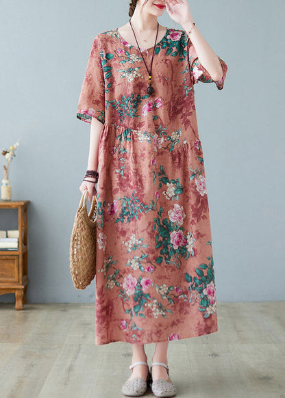 Orange Patchwork Wrinkled Party Long Dress Short Sleeve LY4413 - fabuloryshop