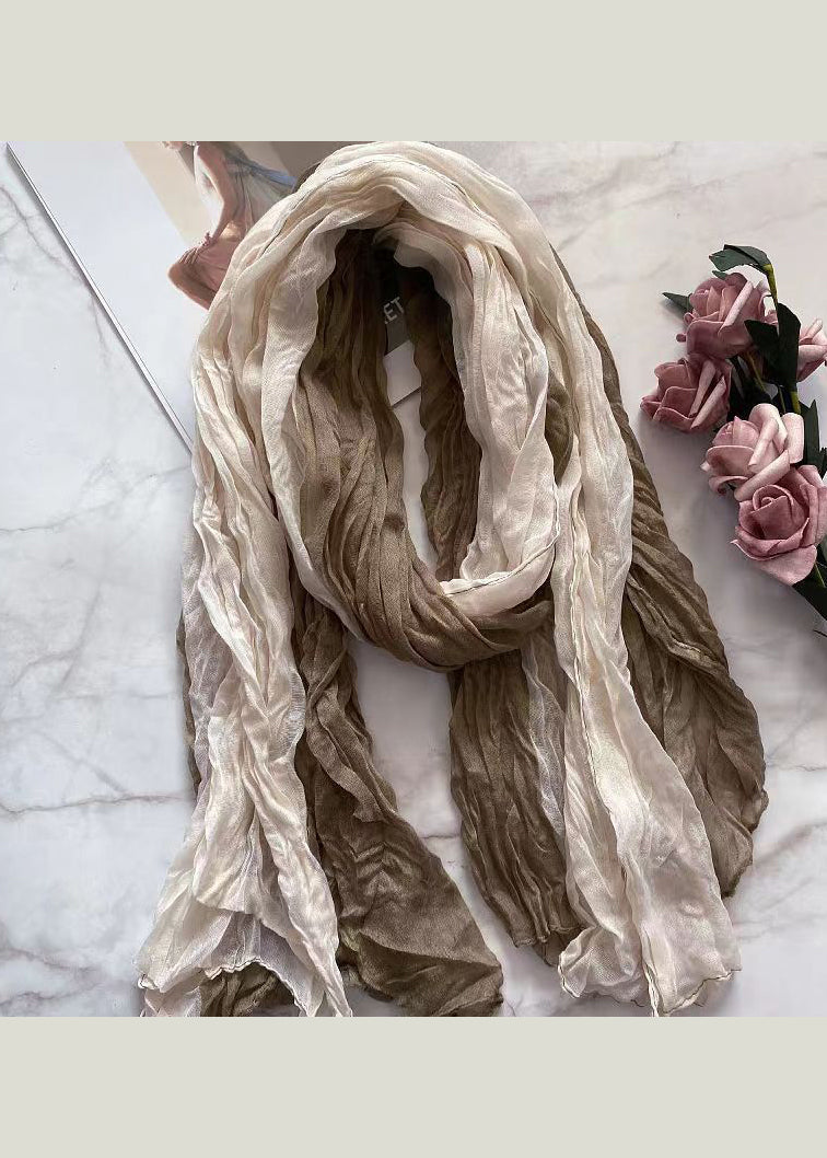 Organic Casual Pink Wrinkled Cotton Scarf Ada Fashion