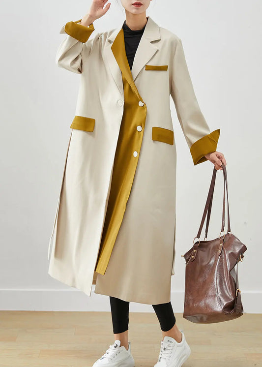 Original Design White Oversized Patchwork Cotton Fake Two Piece Coat Fall Ada Fashion