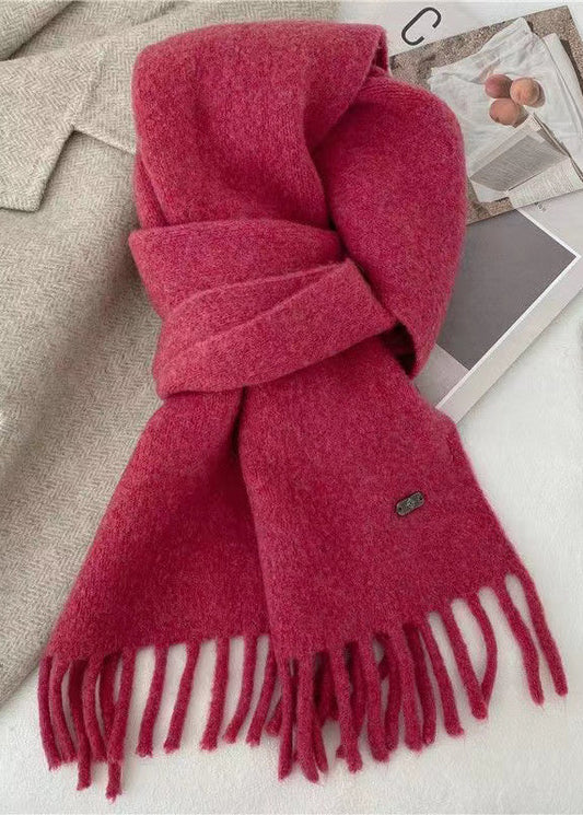 Original Rose Tasseled Faux Cashmere Scarf Ada Fashion