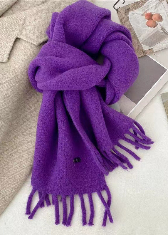 Original Rose Tasseled Faux Cashmere Scarf Ada Fashion