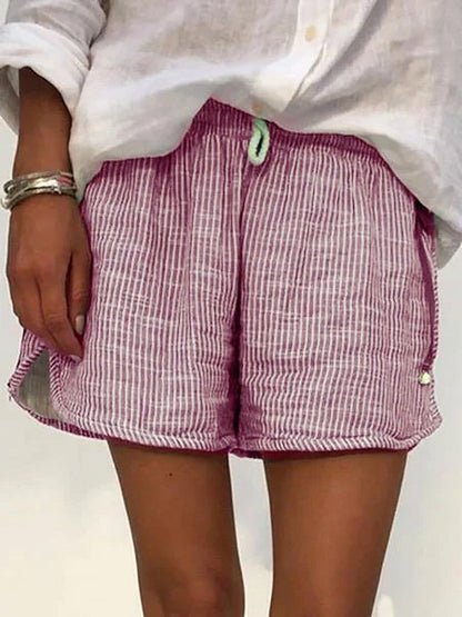 Women&#x27;s Elastic Waist Summer Shorts Shorts  QK97 - fabuloryshop