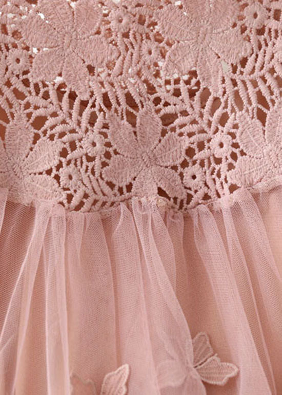 Pink Patchwork Tulle Two Pieces Set Embroideried Floral Spring LY1398 - fabuloryshop