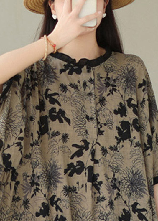 Plus Size Black O-Neck Print Top Half Sleeve LY2971 - fabuloryshop