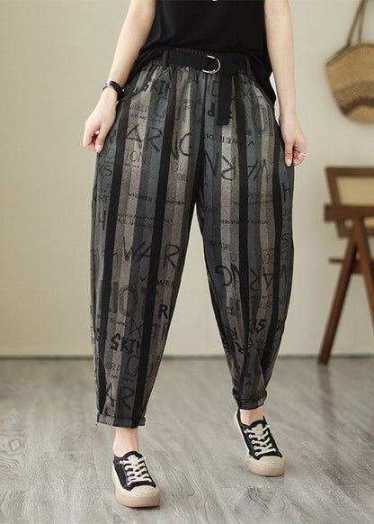 Plus Size Graphic Print Elastic Waist Crop Pants Summer LY4005 - fabuloryshop