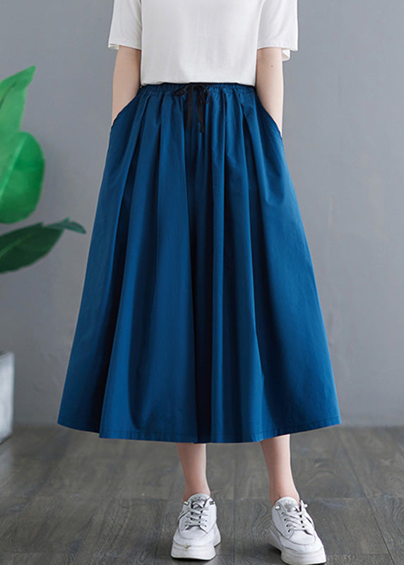 Plus Size Navy Tie Waist Solid Crop Pants Skirt Summer LY4974 - fabuloryshop