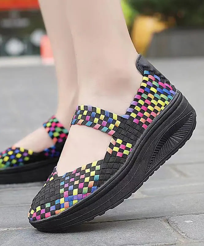 Purple Casual Comfortable Knit Fabric Splicing Wedge Shoes Ada Fashion