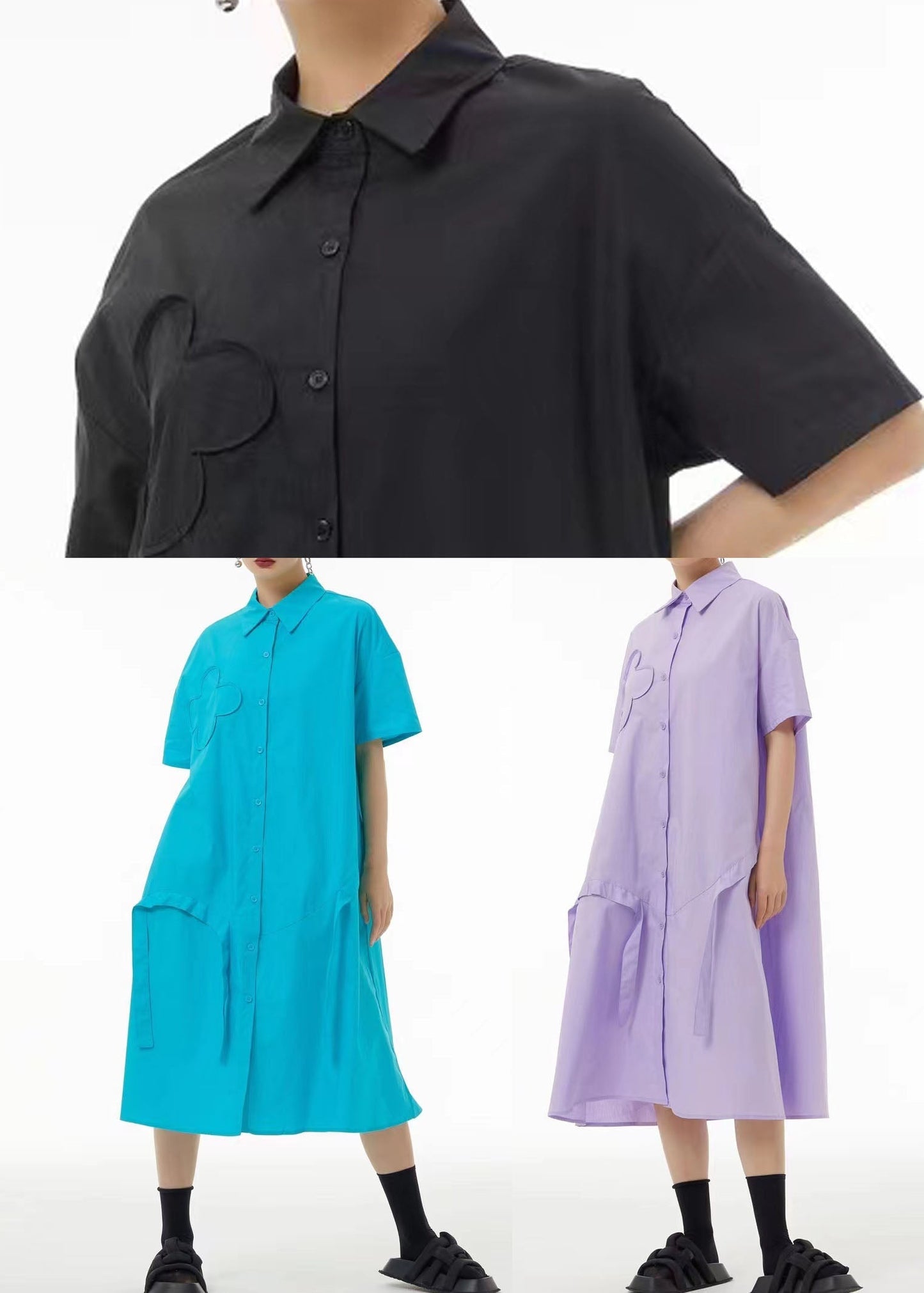 Purple Patchwork Applique Cotton Vacation Dresses Tassel Summer LC0142