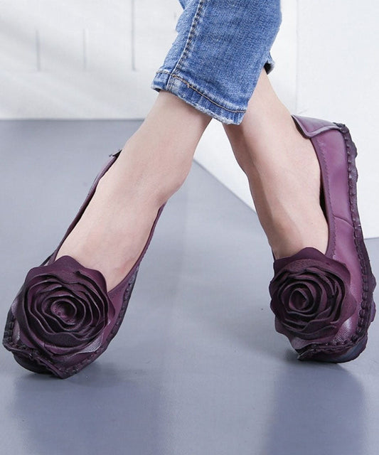Purple Penny Loafers Cowhide Leather Soft Penny Loafers LY0160 - fabuloryshop