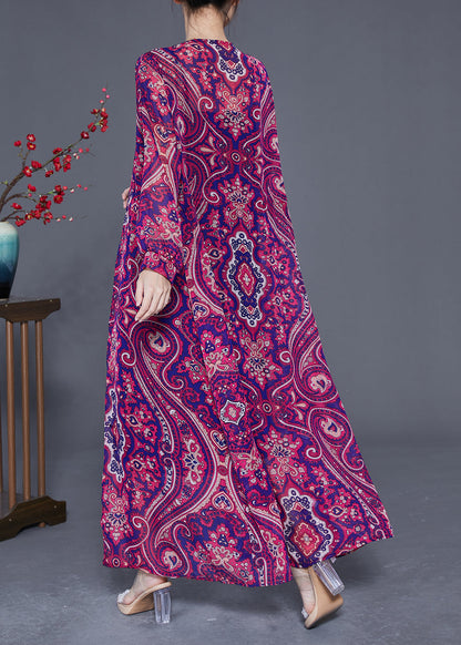 Purple Print Slim Fit Chiffon UPF 50+ Long Cardigan Summer LY2327 - fabuloryshop