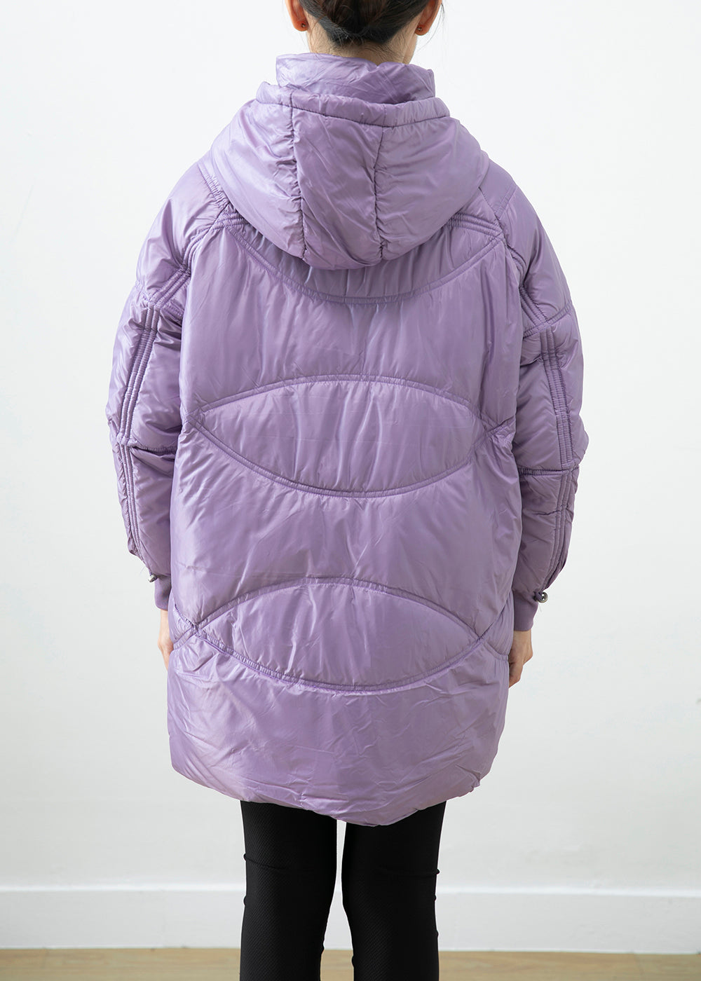 Purple Warm Fine Cotton Filled Parkaer Oversized Pockets Winter Ada Fashion