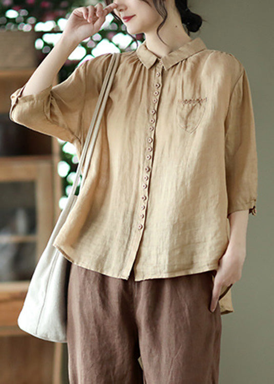 Red Low High Design Solid Linen Shirt Half Sleeve LY4449 - fabuloryshop