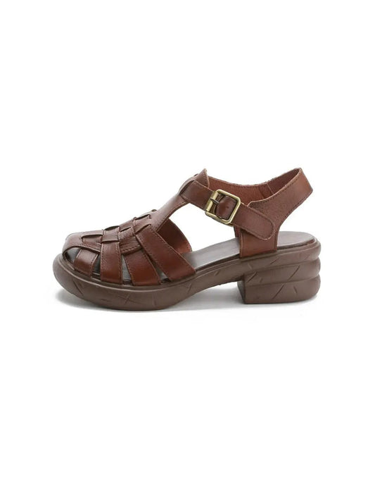 Retro Leather Strappy Fisherman Sandals Ada Fashion