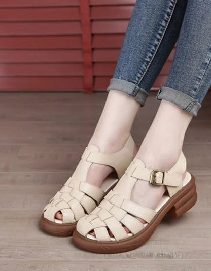 Retro Leather Strappy Fisherman Sandals Ada Fashion