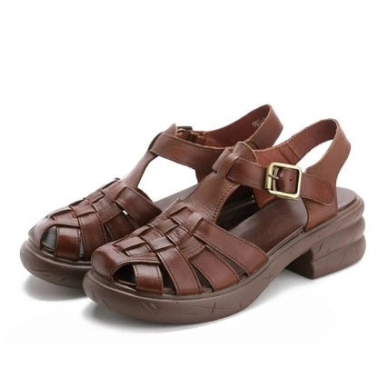 Retro Leather Strappy Fisherman Sandals Ada Fashion