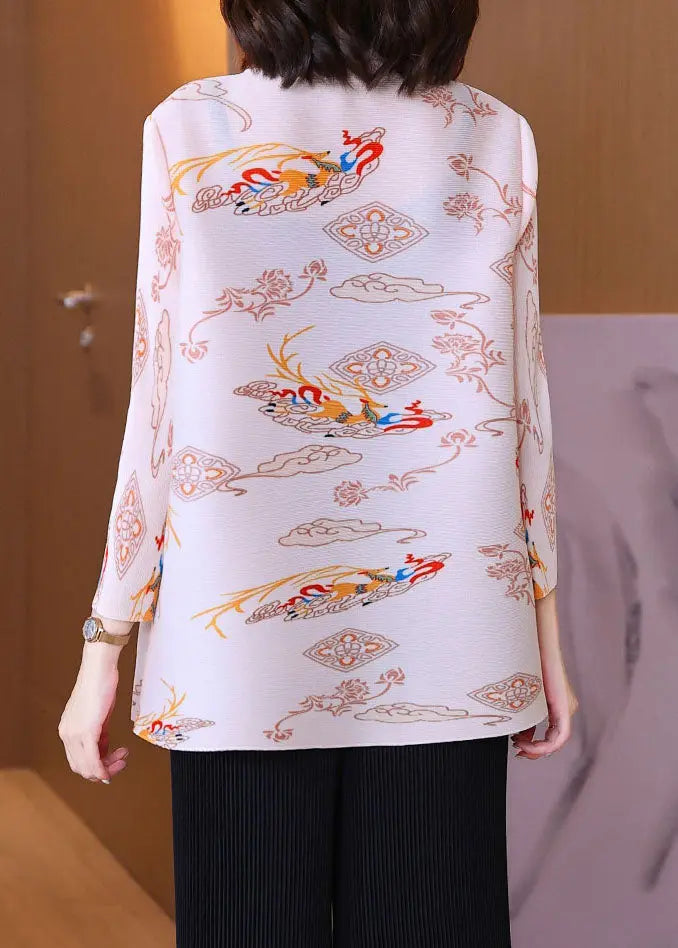 Retro Rose Print Button Cozy Shirt Fall Ada Fashion