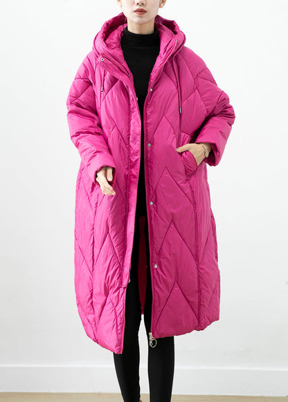 Rose Thick Cotton Filled Puffer Jacket Hooded Pockets Winter Ada Fashion