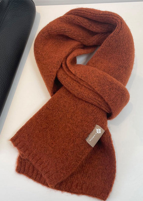 Simple Beige Cozy Thick Warm Woolen Scarf Ada Fashion