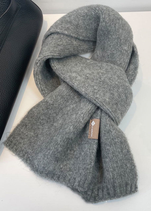 Simple Beige Cozy Thick Warm Woolen Scarf Ada Fashion