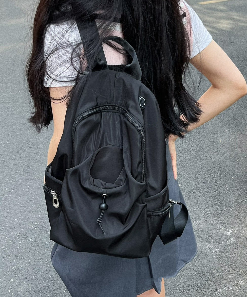 Simple Black Large Capacity Versatile Backpack Bag Ada Fashion