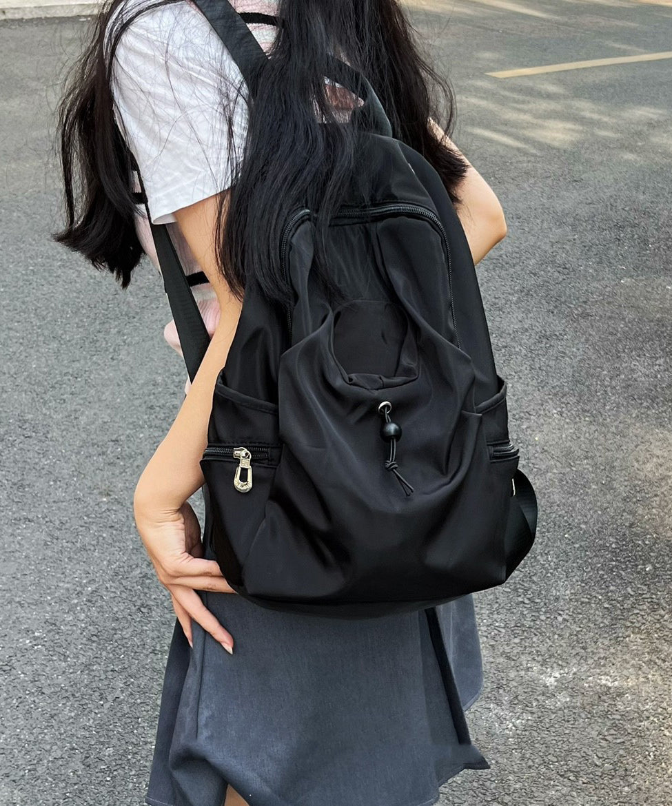 Simple Black Large Capacity Versatile Backpack Bag Ada Fashion