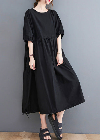 Simple Black Patchwork Solid Vacation Long Dresses Summer LY6039 - fabuloryshop