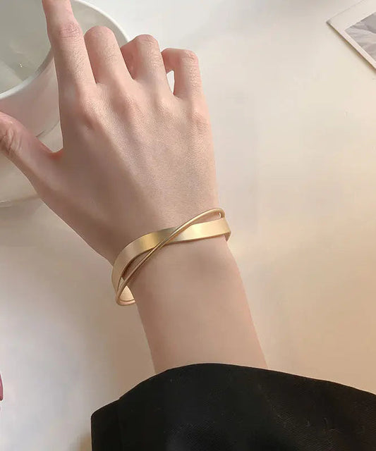 Simple Gold Cross Niche Design Cuff Ada Fashion