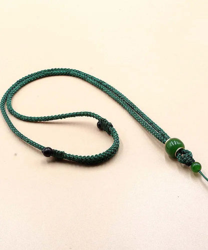 Simple Light Green Hand Knitting Jade Pendant Necklace Ada Fashion