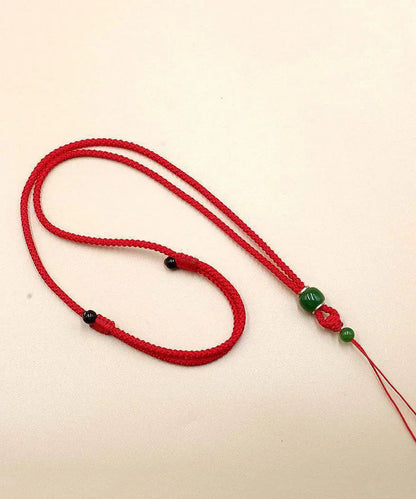 Simple Light Green Hand Knitting Jade Pendant Necklace Ada Fashion