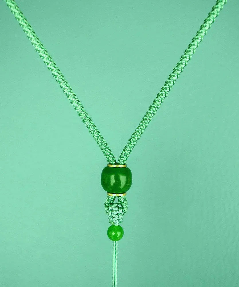 Simple Light Green Hand Knitting Jade Pendant Necklace Ada Fashion