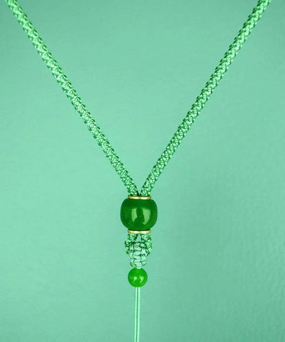 Simple Light Green Hand Knitting Jade Pendant Necklace Ada Fashion