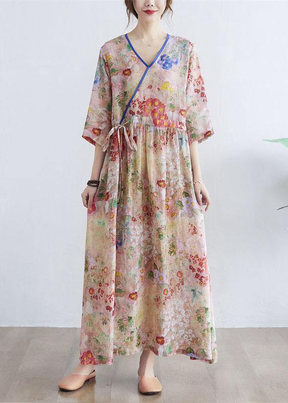 Floral Summer Tie Waist Long Dresses - fabuloryshop