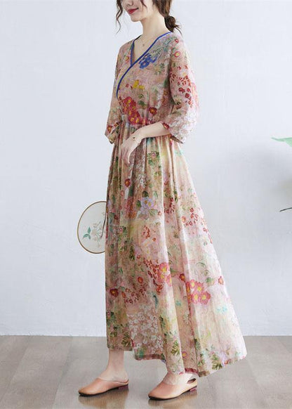 Floral Summer Tie Waist Long Dresses - fabuloryshop