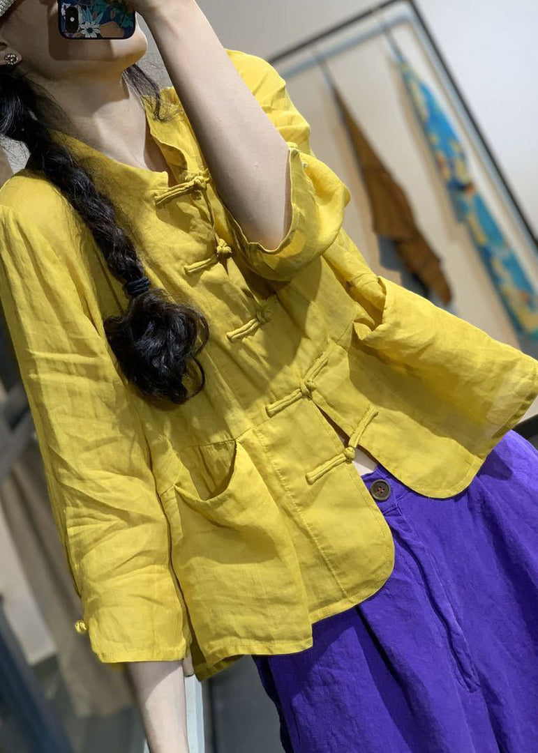 Simple Purple Pockets Button Tops Fall Ada Fashion