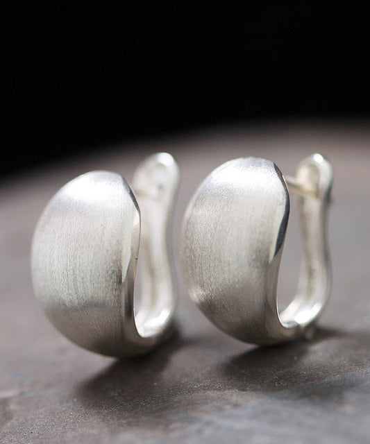 Simple Silk Sterling Silver Stud Earrings LY2032 - fabuloryshop