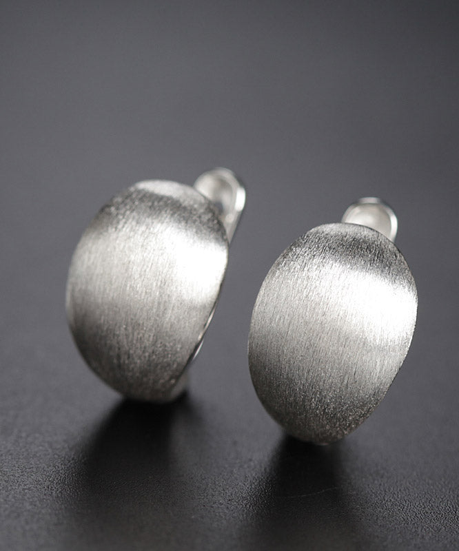 Simple Silk Sterling Silver Stud Earrings LY2032 - fabuloryshop