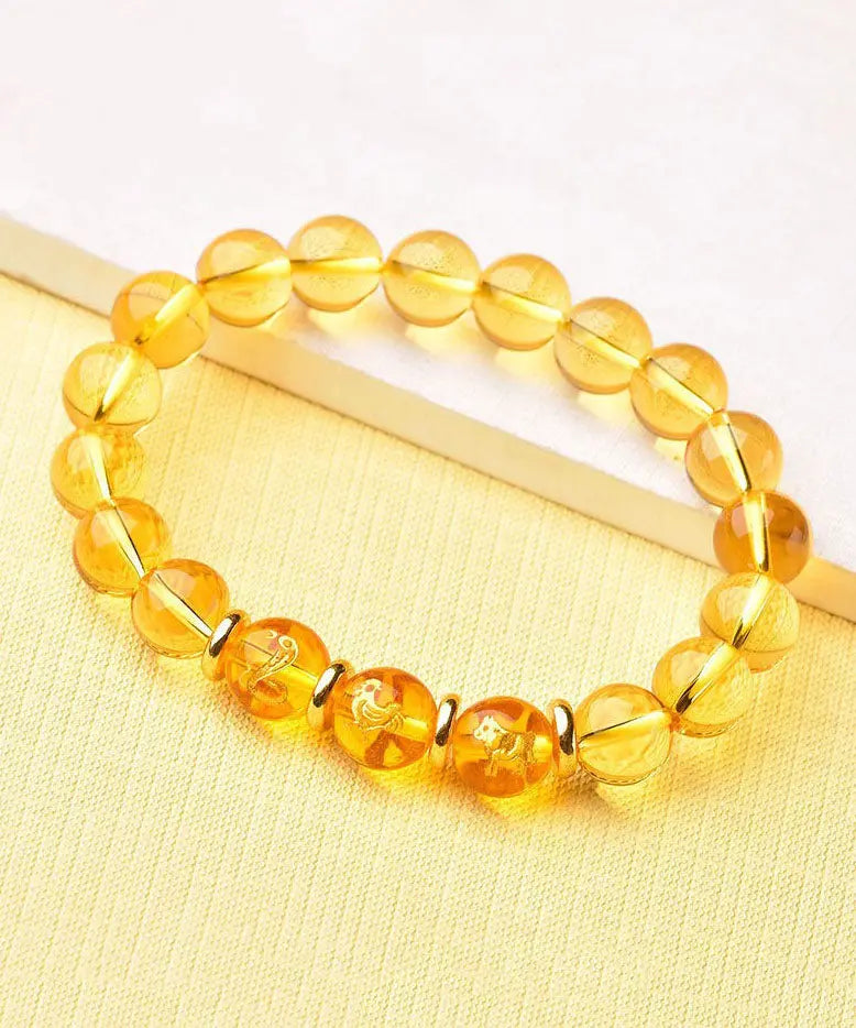 Skinny Yellow Crystal The Twelve Chinese Zodiac Signs Bracelet Ada Fashion