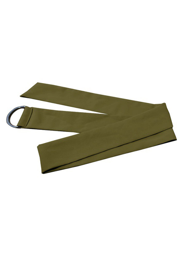 Solid Sash Elastic Waist Short Sleeve Casual Maxi Dress Green LC0023