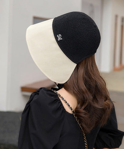 Style Beige Black Patchwork Neck TIie Bucket Hat LY542 - fabuloryshop