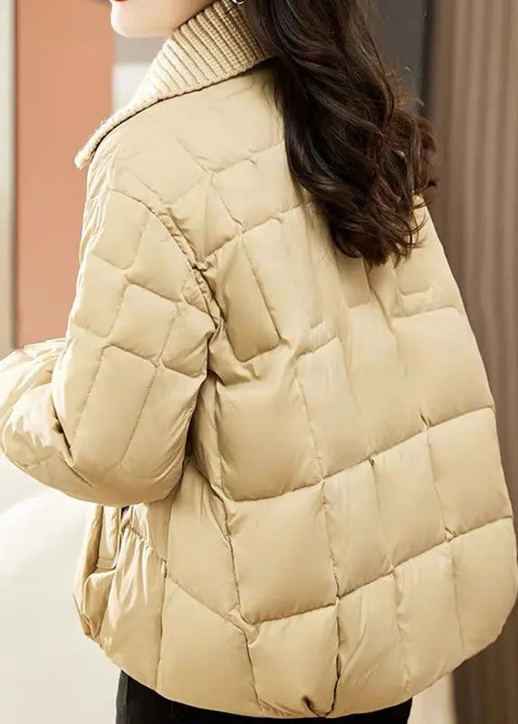 Style Khaki Tasseled Pockets Patchwork Fine Cotton Filled Coat Winter Ada Fashion